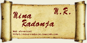 Mina Radonja vizit kartica